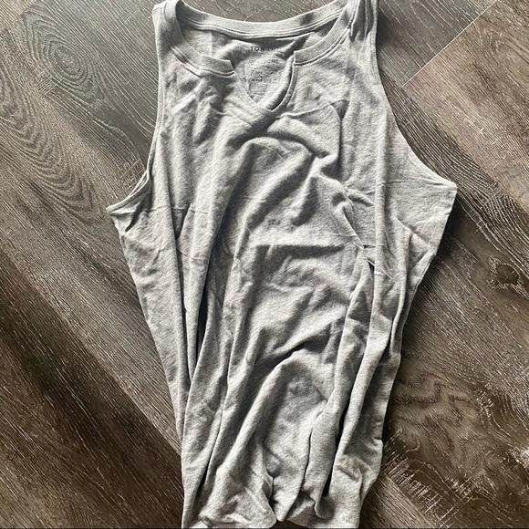 SPLIT NECK TANK -HERITAGE SLUB TANK, HEATHER GREY - Picture 2 of 5